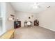 Spacious bedroom with a ceiling fan and large window with a view at 46 Sparger Springs Ln, Durham, NC 27705