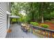 Relaxing deck area with outdoor seating, perfect for enjoying the peaceful, wooded surroundings at 4777 Helena Moriah Rd, Rougemont, NC 27572