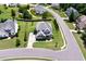 Aerial view of landscaped property, showcasing curb appeal and mature landscaping at 5100 Schellinger, Raleigh, NC 27612