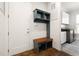 Functional mudroom with built-in bench, storage, and easy access to the laundry area at 5100 Schellinger, Raleigh, NC 27612