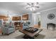 Spacious living room showing the connection to kitchen and dining area at 552 Stobhill Ln, Holly Springs, NC 27540