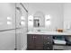 Modern bathroom with sleek shower, elegant vanity, and contemporary fixtures at 800 Shady Lawn Rd, Chapel Hill, NC 27514