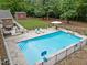In-ground pool with patio furniture offers the perfect space for outdoor enjoyment at 102 Mel Oak Dr, Chapel Hill, NC 27516