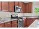 Close-up of a well-equipped kitchen with granite countertops, and stainless steel appliances at 106 Elmsford St, Durham, NC 27703