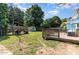 Spacious backyard with deck, storage shed, and potential for outdoor activities at 118 Lynn Rd, Durham, NC 27703