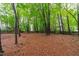 Beautiful, treed backyard with wooden fence offers privacy and ample space for outdoor activities at 1208 Mossy Glade Cir, Apex, NC 27502