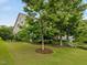View of a well-maintained lawn and landscaping in a verdant backyard at 136 Shadow Hawk Dr, Durham, NC 27713