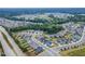 Expansive aerial view of a well-planned residential community surrounded by lush green trees and well-maintained streets at 1920 Bright Kannon Way, Wendell, NC 27591