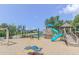 Fun community playground with swings, slides, climbing structures, and picnic tables, perfect for children and families at 1920 Bright Kannon Way, Wendell, NC 27591
