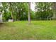 Expansive backyard featuring mature trees, a chain-link fence, and lush green grass at 2015 Walnut St, Durham, NC 27705