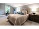 Bright main bedroom featuring neutral tones, carpet, and many windows that provide tons of natural light at 2303 Byrd St, Raleigh, NC 27608