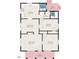 Detailed floor plan with multiple bedrooms, bathroom, kitchen, dining room and living room at 2418 Highland Ave, Durham, NC 27704