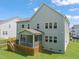 Exterior view of a home showcasing a screened porch, deck, and well-maintained lawn at 2636 Nordmann Fir Rd, Raleigh, NC 27616