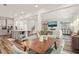Open living space that flows from the kitchen to the living room at 2636 Nordmann Fir Rd, Raleigh, NC 27616