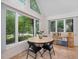 Breakfast nook with large windows, a round table, and a bookshelf, flooded with natural light at 310 Heidinger Dr, Cary, NC 27511