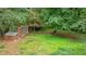 Fenced backyard featuring a small chicken coop for fresh eggs and a grassy space at 3803 Jonesville Rd, Wake Forest, NC 27587
