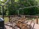 Outdoor deck featuring string lights and seating area at 4132 Battle Field Dr, Garner, NC 27529