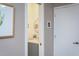 Hallway view into the powder room at 414 Chavis Way, Raleigh, NC 27601