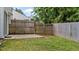 Fenced backyard featuring a patio and a grassy lawn at 4221 Ivy Hill Rd, Raleigh, NC 27616