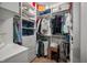 Well-organized walk-in closet with shelving and hanging space for clothes and accessories at 4409 All Points View Way, Raleigh, NC 27614