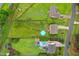 Aerial view of large, well-maintained properties with lush green lawns, swimming pools, and mature trees at 50 Consella Way, Franklinton, NC 27525