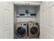 Laundry closet with included washer and dryer at 50 Consella Way, Franklinton, NC 27525