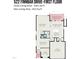First floor plan of 522 Finnbar Drive shows the living room, kitchen, dining room, garage and screened porch at 522 Finnbar Dr, Cary, NC 27519