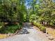 Long driveway leading to a home, lined with trees and bushes at 676 Whitehurst, Pittsboro, NC 27312