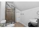 Bathroom with tile shower and modern sink at 108 Vescova Ln, Morrisville, NC 27560