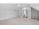 Bright bedroom featuring neutral carpet, a ceiling fan, and french doors at 108 Vescova Ln, Morrisville, NC 27560