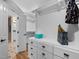 Walk-in closet with storage and shelving at 108 Vescova Ln, Morrisville, NC 27560