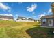 View of a green backyard with well-maintained lawn and homes in the background at 1085 Lobdale Ct, Burlington, NC 27215