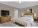 Comfortable main bedroom with neutral colors, and warm lighting, a peaceful retreat at 1085 Lobdale Ct, Burlington, NC 27215