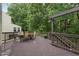 Back patio with dining set at 111 Catherwood Pl, Cary, NC 27518