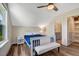 Comfortable bedroom with hardwood floors, and attached bath and closet at 1779 Walter Grissom Rd, Kittrell, NC 27544