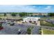 Aerial view of commercial area with lake nearby at 212 Hardwick St, Clayton, NC 27527