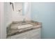 Stylish bathroom with granite countertop and modern fixtures at 2801B Cannada Ave, Durham, NC 27704