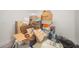 Storage area or unfinished room filled with boxes and items being stored at 2801B Cannada Ave, Durham, NC 27704