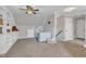 Bright bedroom featuring a bed and built in shelves, ideal for comfortable sleeping or a reading nook at 4620 Gomar Ln, Fuquay Varina, NC 27526