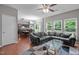 Open-concept living area connects to the dining and kitchen space at 612 Quartz Dr, Durham, NC 27703