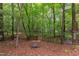 Wooded backyard with fencing and fire pit at 7 Hitching Rack Ct, Durham, NC 27713