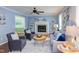 Bright living room with hardwood floors, comfortable seating, and a stylish decor at 7 Hitching Rack Ct, Durham, NC 27713
