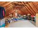 Spacious attic area with visible rafters and ample storage potential at 7520 Milestone Ct, Raleigh, NC 27615