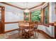 Inviting dining area featuring wood furniture and large windows with views to the exterior at 7520 Milestone Ct, Raleigh, NC 27615