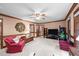 Cozy living room with wood trim and neutral-colored walls at 7520 Milestone Ct, Raleigh, NC 27615