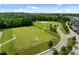 This aerial shot shows well-maintained sports fields, including baseball and soccer areas at 78 Salt Cedar Ln, Chapel Hill, NC 27516