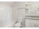 Bathroom with shower and granite countertop at 7936 Milltrace, Raleigh, NC 27615