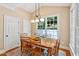 Bright dining room featuring a wooden table set and a picturesque outdoor view at 101 Collinson Dr, Chapel Hill, NC 27514