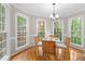 Bright breakfast nook with bay windows providing ample natural light for a delightful dining experience at 106 Ridgepath Way, Cary, NC 27511