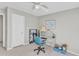 Bedroom with a gray walls, a desk, and a ceiling fan at 11113 N Radner Way, Raleigh, NC 27613